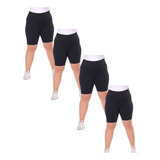 Kit 4 Shorts Leggings Térmica Academia Fitness Plus Size