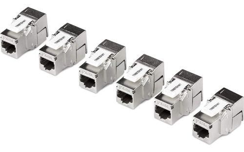 Paquete De 6 Unidades Keystone Jack Trendnet Cat6a Rj45 Blin