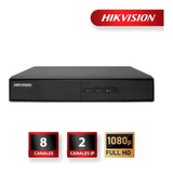 Grabadora Dvr Hikvision 8 Canales + 2ip 1080 Lite 1u H.265 