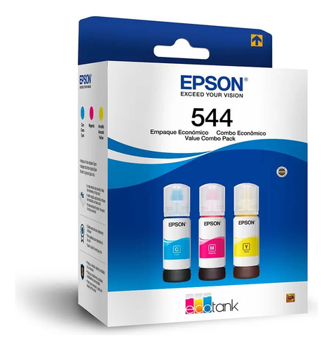 Paquete De 3 Tintas Tricolor Ecotank 544 Epson 674765 Ctc