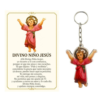 20 Recuerdos Divino Niño Jesús - Llaveros Mdf Con Tarjeta | Meses sin interés