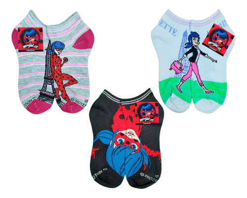 Tines Cortos Ladybug Miraculous Unisex 3 Pares