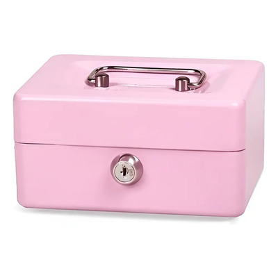 Caja Fuerte De Seguridad Metalica Para Dinero Con Llaves Color Rosa | MercadoLibre