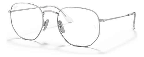 Óculos De Grau Ray Ban Hexagonal Titanium Silver Rx8148v 122
