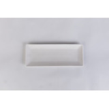 Plato Bandeja De Porcelana Rectangular Blanca 31x12 Cm