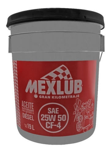 Aceite Motor Diesel Mexlub Sae 25w50 19l Alto Kilometraje