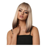 Peluca De Cabello Natural Gris Ceniza Longitud Media Bob Rec