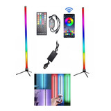 Luz Lampara Pie X2 Esquinero Led Rgb Audioritmico Bluethoot 