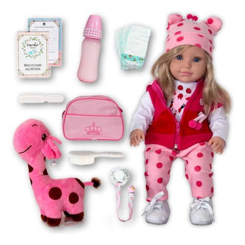 Boneca Princesa Reborn Infantil Loira Silicone Grande Luxo