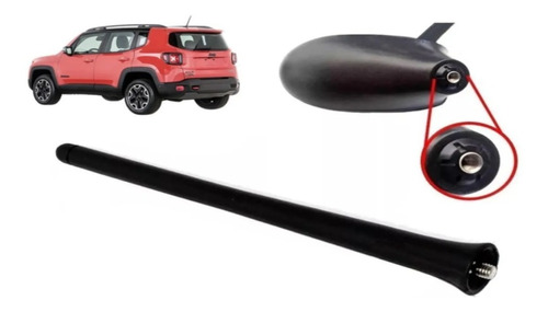 Haste Antena Teto Jeep Renegade Compass Encaixe Redondo -top