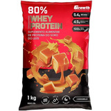 Whey Growth 80% Proteína Concentrada 1 Kg Sabor Caramelo