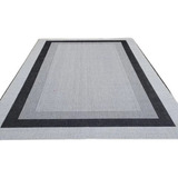 Tapete Sala Quarto Sisal 2,00x1,50m Cinza Preto Facil Limpar