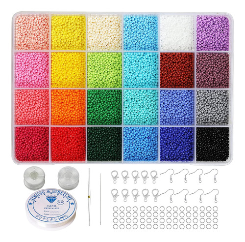 24 Pequeñas Perlas Artesanales Multicolores De 2 Mm Para Hac