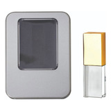 Kit25 Pendrive Vidro Dourado 16gb C/ Caixa De Metal C/ Visor