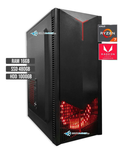 Cpu Torre Pc Gamer Amd Ryzen 7 5700g Ssd 480+ Hdd 1tb Ram 16