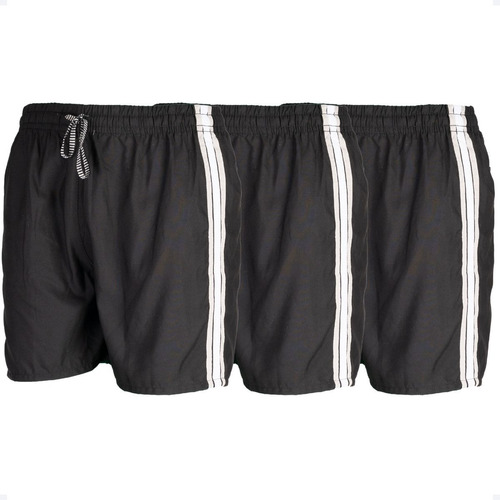 Kit 03 Shorts Masc Tactel Praia Verao Esportes Acad Ref 192