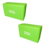 Par Bloque Yoga Block Eva Para Pilates Gym 23x10x15 Cm Verde Color Verde Lima