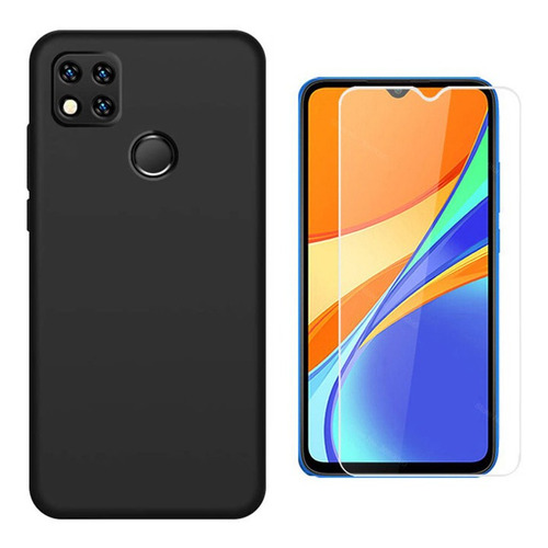 Funda Silicona + Vidrio Para  Xiaomi Redmi 9c