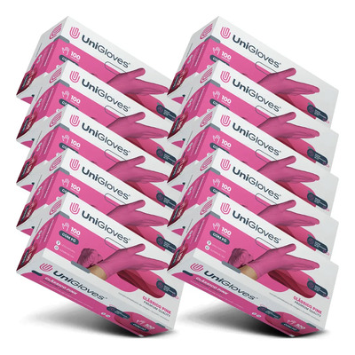 Luvas Látex Rosa Com Pó Unigloves Tamanho P Kit 10 Caixas 1000un | Frete grátis