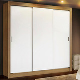 Guarda Roupa Casal Madesa Mônaco Com 3 Portas De Correr Cor Rustic/branco