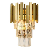 Arandela Led Vana Gold Cristal 22cm Dourada Sindora Cor Dourado 110v/220v