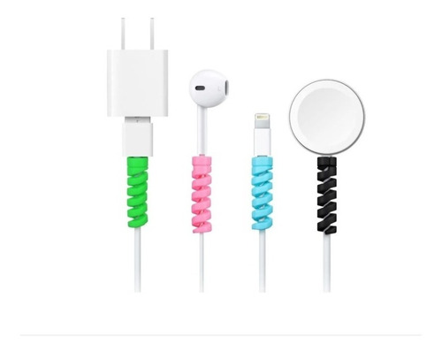 8 Protectores De Colores Para Cable Cargador Usb 