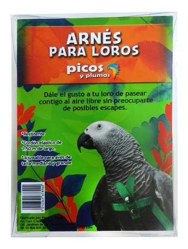 Arnés (pechera) Para Loros Medianos Y Grandes Picos Y Plumas, El De Mayor Venta Por Su Diseño, Calidad Y Seguridad