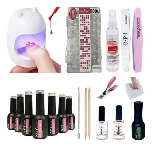 Kit Inicial X14 Cabina Led Uv Mini 6w Gel Uñas Semi Soft Gel