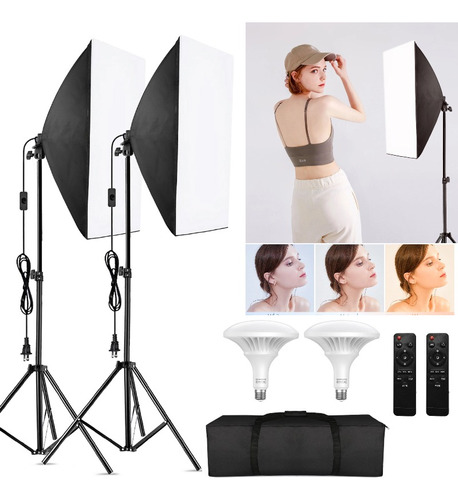 Kit De Luz Led Softbox Andoer Para Estudio Profesional