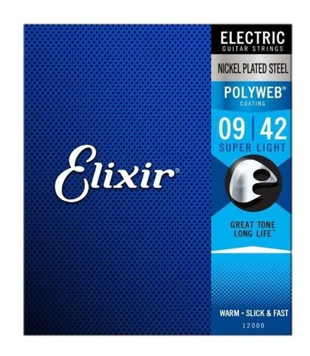 Cuerdas Para Guitarra Eléctrica (.009-.042)  Elixir 12000