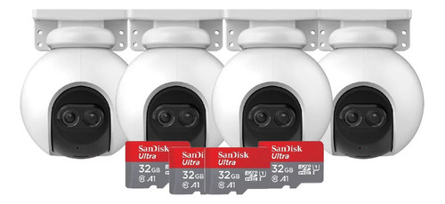 Kit X4 Camara Seguridad Wifi Exterior Ezviz +4 Memorias 32gb