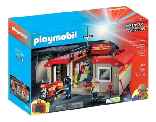 Playmobil 5663 Maletín Estación De Bomberos