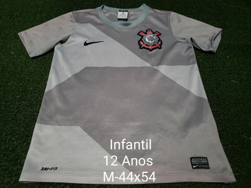 Camisa Corinthians Infantil Original Cinza Reserva 3° 2012 