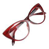 Marco Lentes Ópticos Cat Eye Classic Striped Red Rojo 65mm