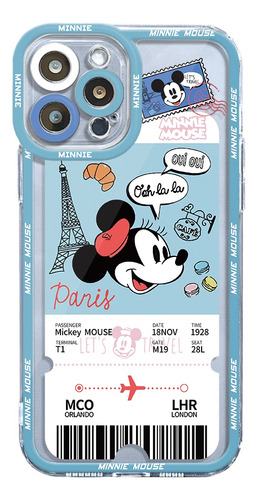 Funda Con Tarjeta De Viaje De Mickey Minnie Para iPhone 15,