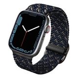 Correa Tejida Apple Watch Series Aspen Azul Obsidian Uniq