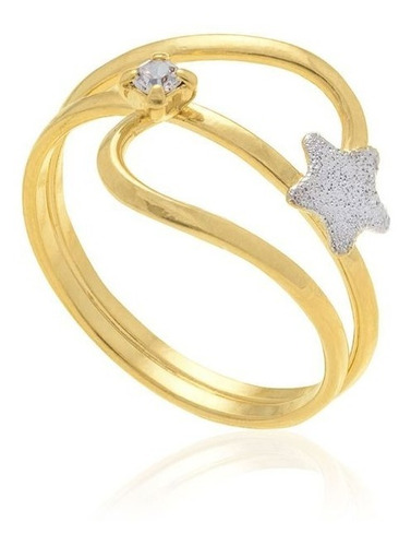 Anel Com Estrela Em Rhodium E Cristal - Rommanel 510715