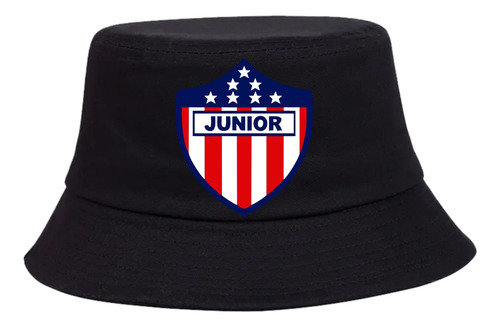 Gorro Pesquero Junior Barranquilla Negro Sombrero Bucket Hat