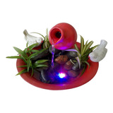 Fuente De Agua Jarra Con  Luz Led  Pájaros Varios Colores