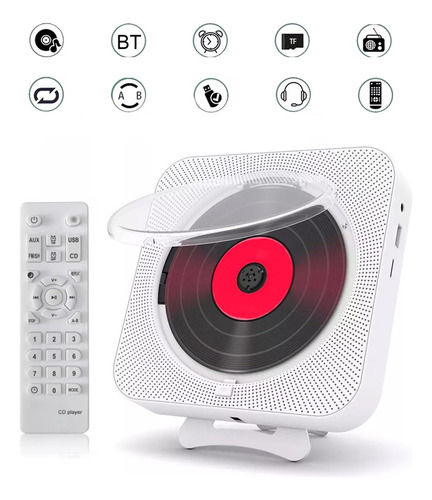 Reproductor De Cd Portátil Bocina Bluetooth Reproductores