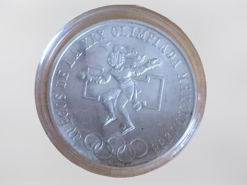 Moneda 25 Pesos Plata Juegos Olímpicos México 1968 Ley .720