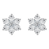 Aros Snowflake Plata 925 Copo De Nieve Frozen Estrella