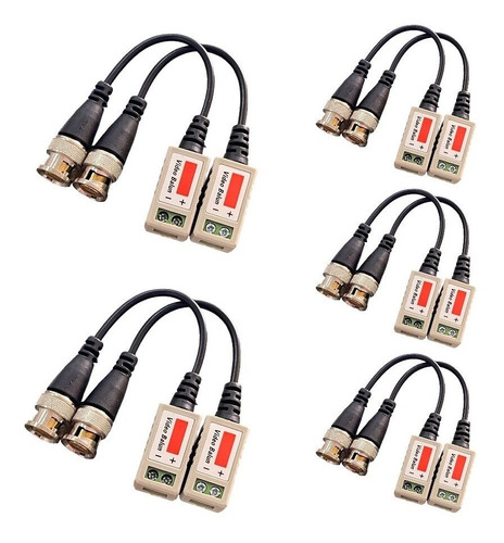 Video Balun Pasivo Atornillado Ahd/tvi/cvi 5 Pares