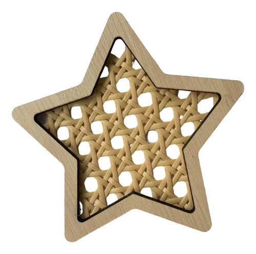 Decoración De Pared Tejida De Ratán De Madera, Estrellas