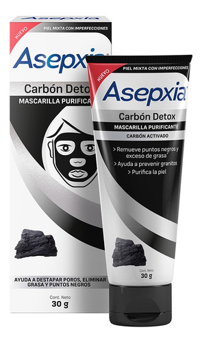 Asepxia Mascarilla Peel Off Carbón Detox 30g