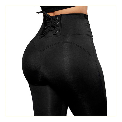 Calça Legging Tecido Grosso Empina Bumbum Com Ilhós