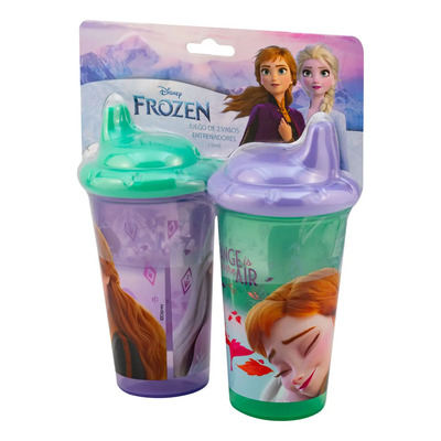 Vasos Entrenadores Antiderrame Frozen Disney 350ml Bpa Free Rosa