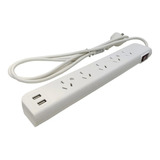 Zapatilla Prolongador 5 Toma+2usb Cable 1.50mt Inteck Blanco