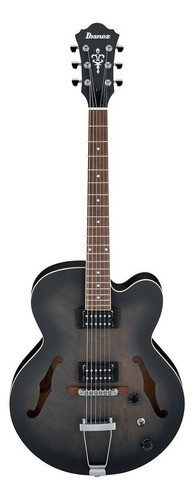 Guitarra Eléctrica Ibanez Artcore Af55 De Tilo Transparent Black Flat Con Diapasón De Nogal