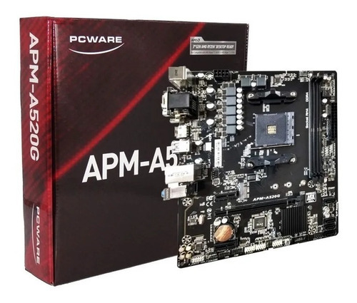 Placa Mãe Pcware A520g Am4 Ddr4 Hdmi Vga M.2 Apm-a520g Usb